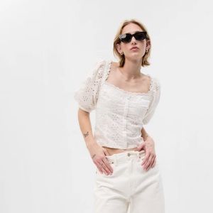XS White Eyelet Shirt